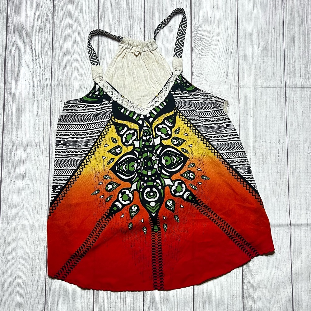 Colorful Cross Back Top